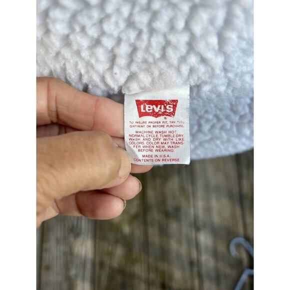 Vtg Levis Jacket XL Denim Sherpa Lined 90s Trucker Dark Button USA 70609 0216 - Picture 5 of 6